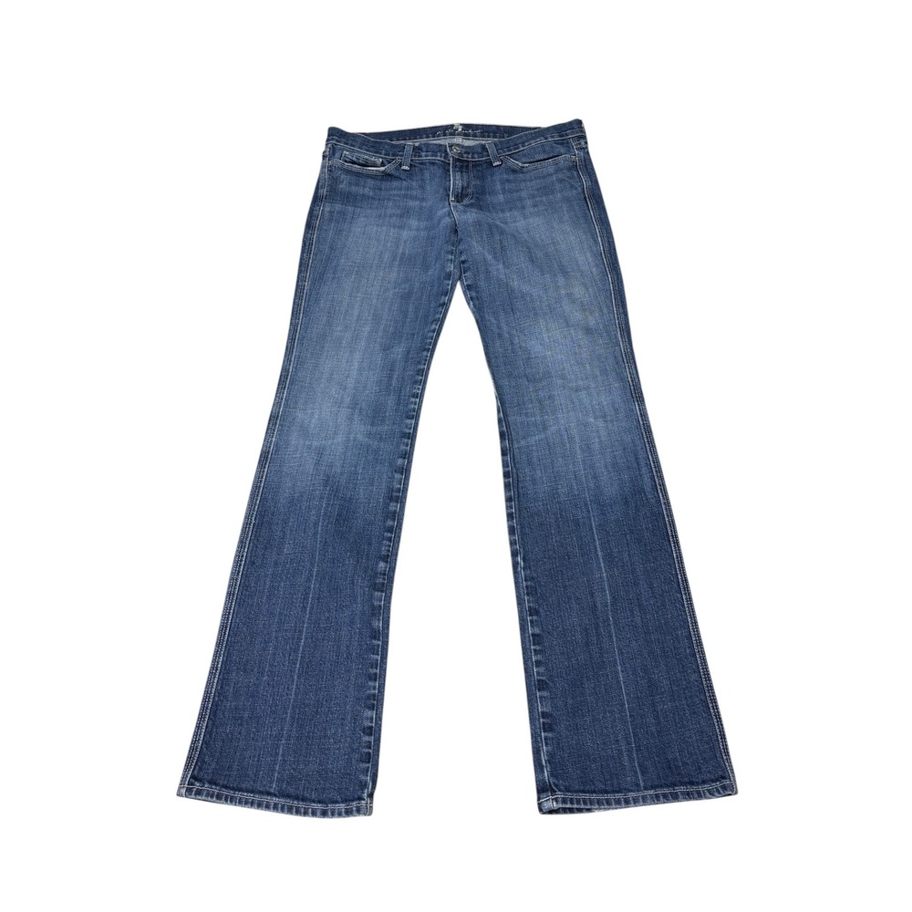 7 For all Mankind Colette Low Straight‎ Jean Medium Wash Womens Size 30X32 USA